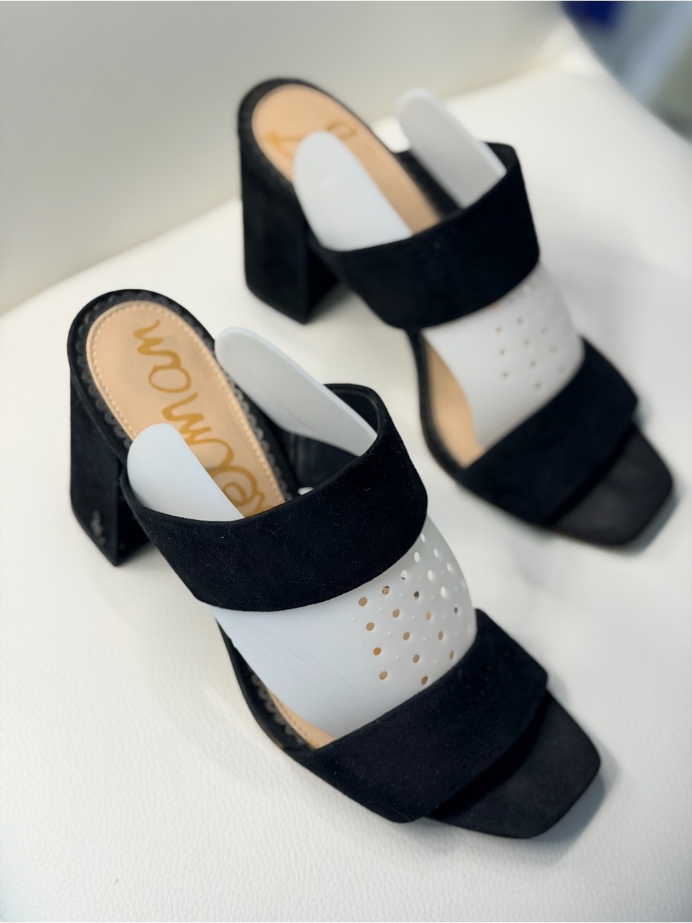 Sam Edelman Black Double-Band Slide Mules